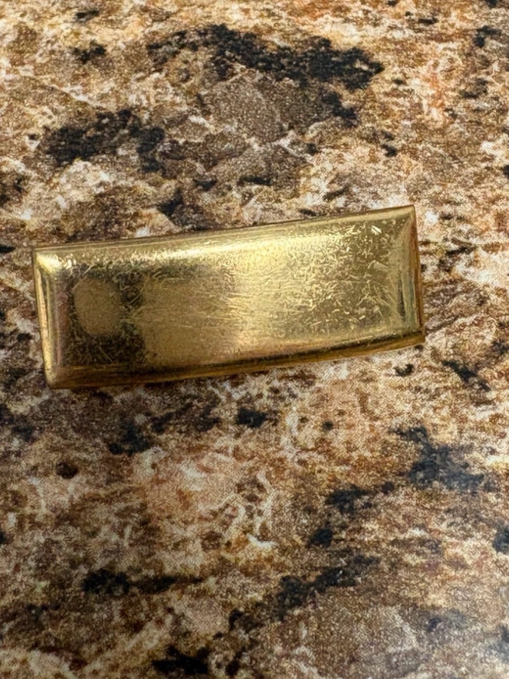 Vintage Gold Tone Bar Brooch Pin Minimalist Rectangle Stock Pin Mid Century